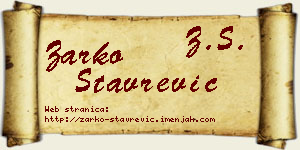 Žarko Stavrević vizit kartica